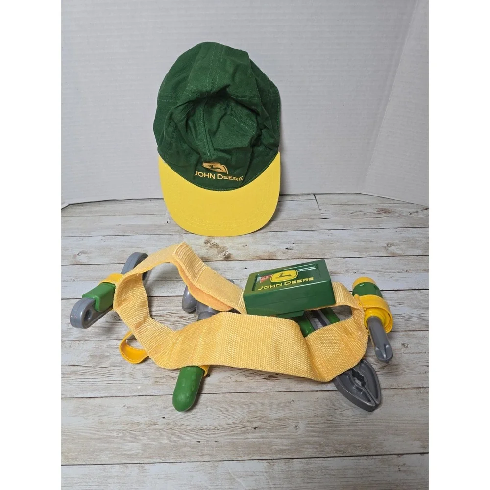 John Deere Kids Toy Lot Ertl Tool Box‎ & Talking Tool Belt w/ Tools Hat VIDEO